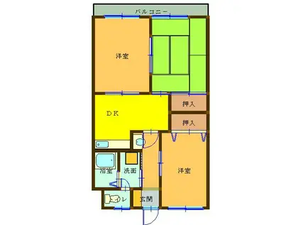 第3松本マンション(3DK/4階)の間取り写真