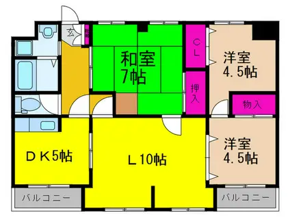 パオ21(3LDK/4階)の間取り写真