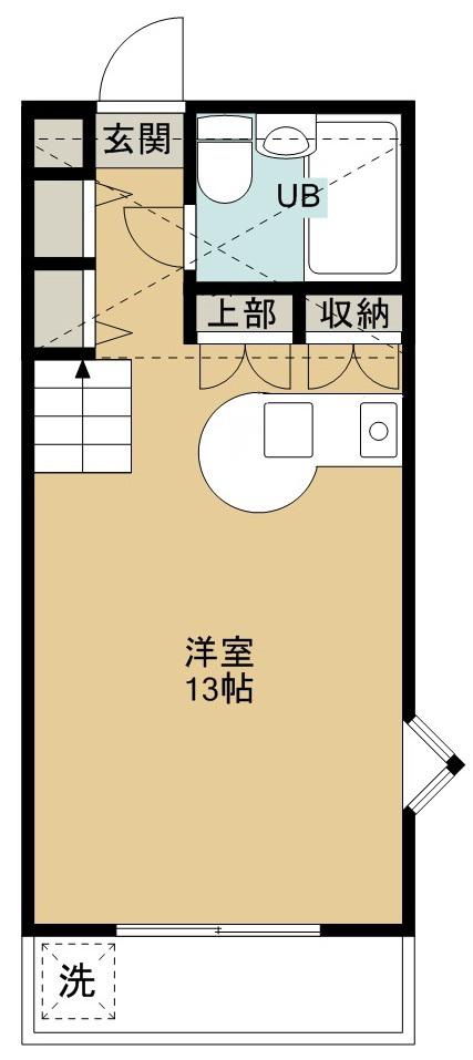 コーポエデン(ワンルーム/2階)の間取り写真