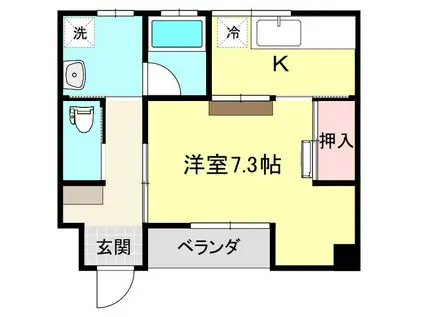 パサージオII(1K/2階)の間取り写真