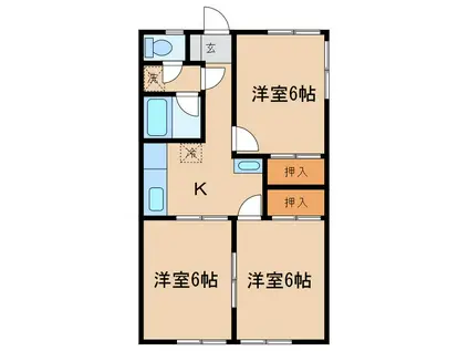 篠原マンション(3K/2階)の間取り写真