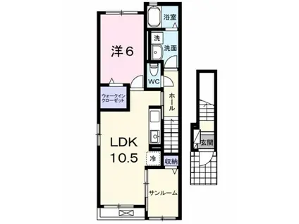 グレース大清水(1LDK/2階)の間取り写真