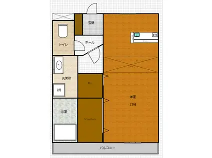 プレミール15番館(ワンルーム/1階)の間取り写真