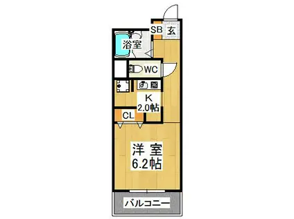 学園カレッジハイツ(1K/3階)の間取り写真