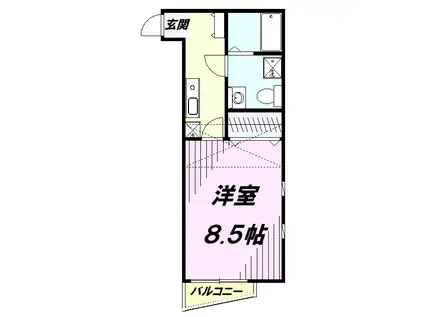 アメリカンリバティー所沢X(1K/1階)の間取り写真