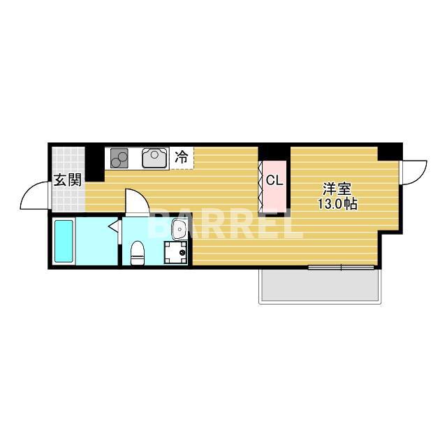 大阪モノレール本線 柴原阪大前駅 徒歩7分 5階建 築17年(ワンルーム/4階)の間取り写真