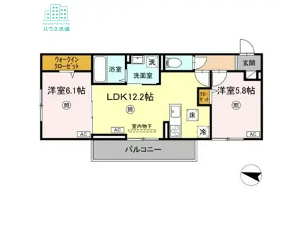 ライク・ア・パラソル(2LDK/2階)の間取り写真