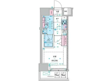 ジェノヴィア西川口III(1K/9階)の間取り写真