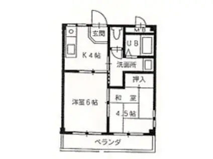 サクラハイツ(2DK/2階)の間取り写真