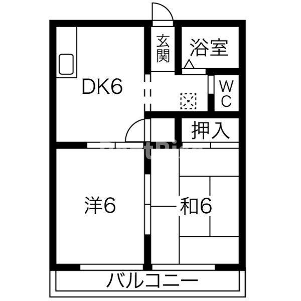 TAKEII(2DK/2階)の間取り写真