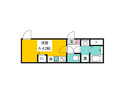 IRIS荻窪(1K/2階)の間取り写真