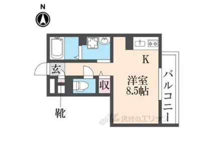 JR福知山線 川西池田駅 徒歩3分 3階建 築19年(ワンルーム/3階)の間取り写真