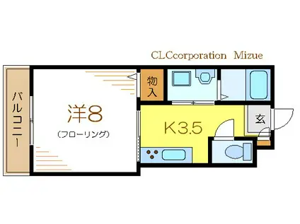 マルツコーポ(1K/3階)の間取り写真