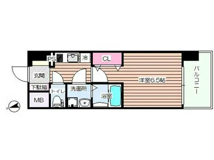 レジュールアッシュ淡路駅前(1K/1階)の間取り写真