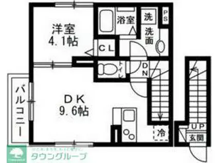 ドエル・SAWA(1LDK/2階)の間取り写真