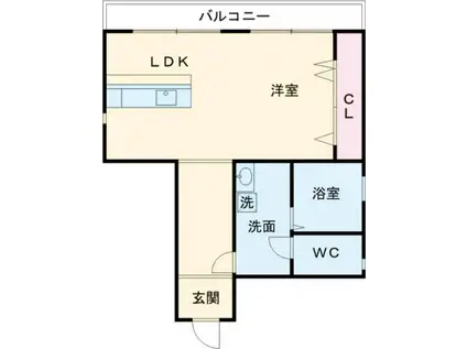 PROUD(ワンルーム/2階)の間取り写真