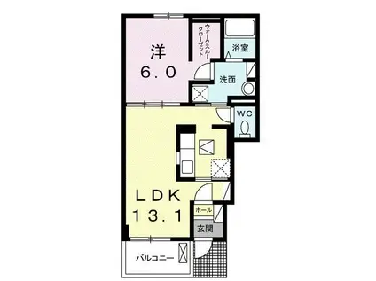 ヒマリン トロワ(1LDK/1階)の間取り写真