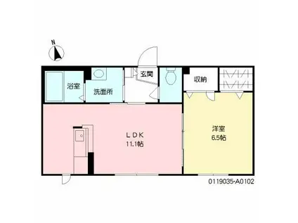 フォーレスS D棟(1LDK/1階)の間取り写真