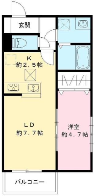 LUMORA玉南 玉南ビル(1LDK/1階)の間取り写真