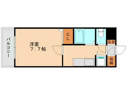 ピュア松香台(1K/1階)の間取り写真