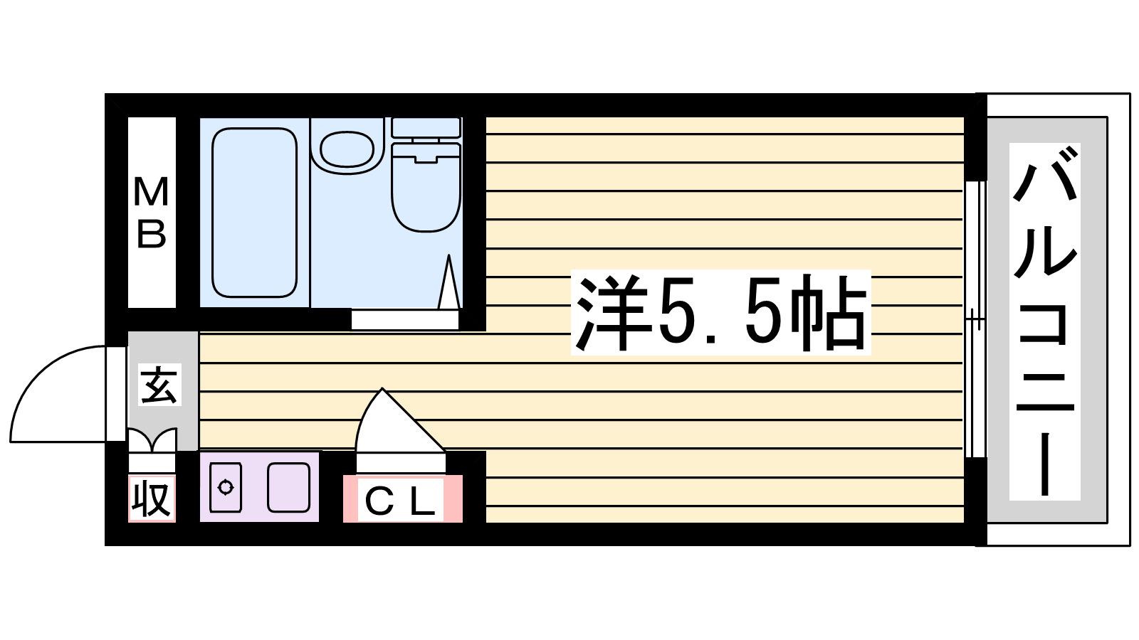 ビレッジ1(ワンルーム/2階)の間取り写真