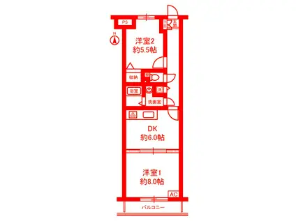 クリオ辻堂参番館(2DK/3階)の間取り写真