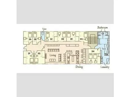 シエルハウス土樋(ワンルーム/3階)の間取り写真