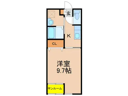 LE CONFORT(1K/1階)の間取り写真