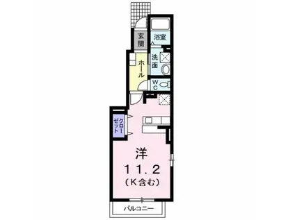 バーミィ F.II(ワンルーム/1階)の間取り写真