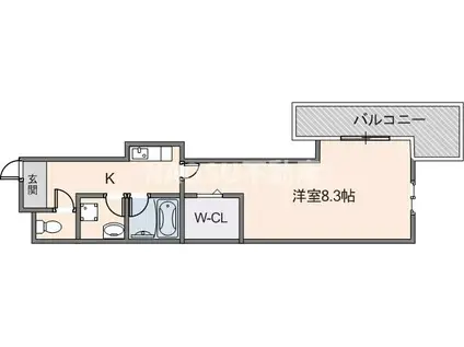 ALEGRIA若江本町NOUTH(1K/3階)の間取り写真