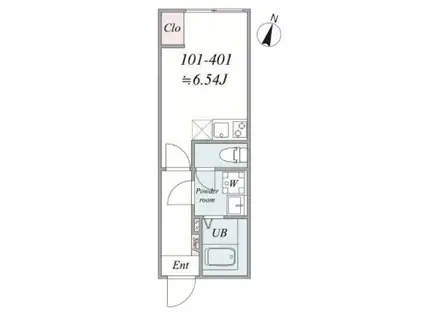 チームス王子(ワンルーム/1階)の間取り写真