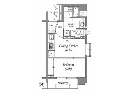 グランド・ルー都立大学(1DK/2階)の間取り写真