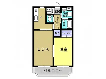 コンフォート松尾(1LDK/2階)の間取り写真