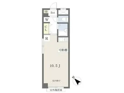 リュシャール(ワンルーム/2階)の間取り写真