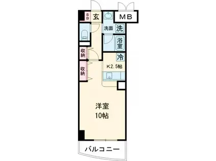 モンピエース(ワンルーム/6階)の間取り写真