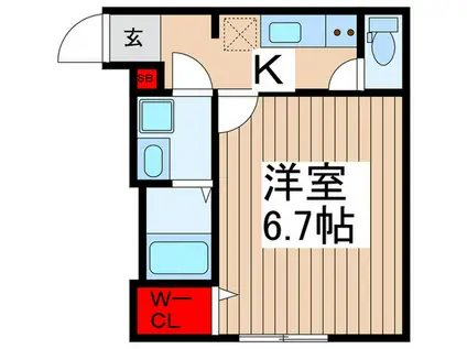 足立区千住龍田町工事(1K/2階)の間取り写真