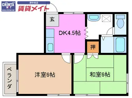 セブンイレブンマンション(2DK/2階)の間取り写真