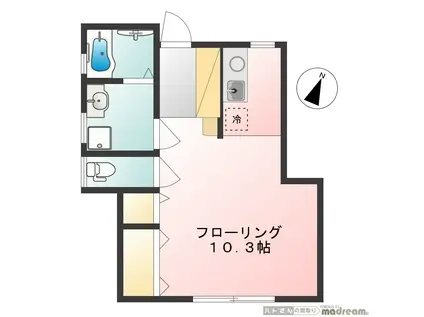 U.Gアパートメント(ワンルーム/1階)の間取り写真
