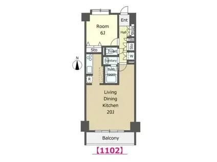 グラーサ・グランペール(1LDK/11階)の間取り写真