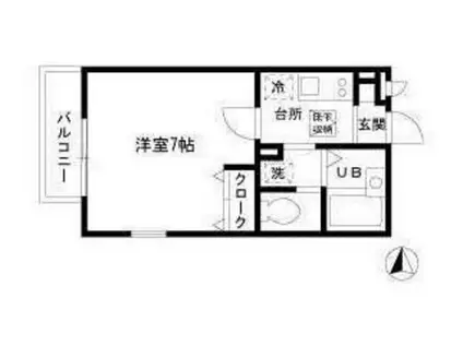 ハイツNANA(1K/2階)の間取り写真