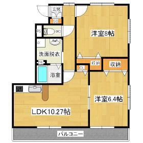 ヴィラージュ山辺A(2LDK/2階)の間取り写真