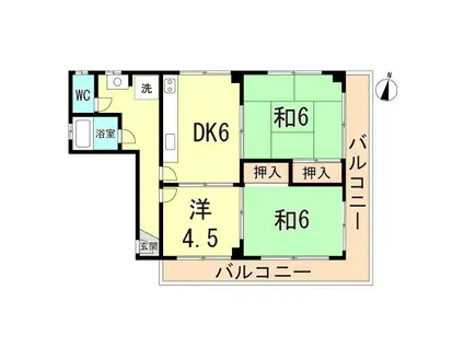 宮本マンション(3DK/4階)の間取り写真