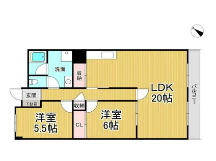 縁樹逆瀬川アーバンライフ(2LDK/3階)の間取り写真