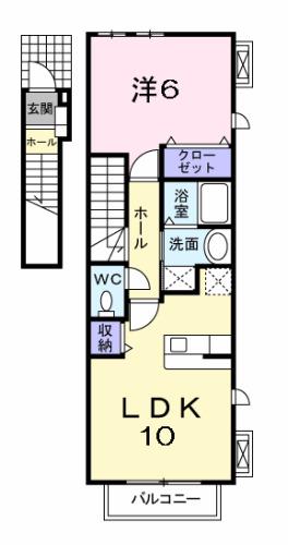 ラゴーア・アネシス I(1LDK/2階)の間取り写真