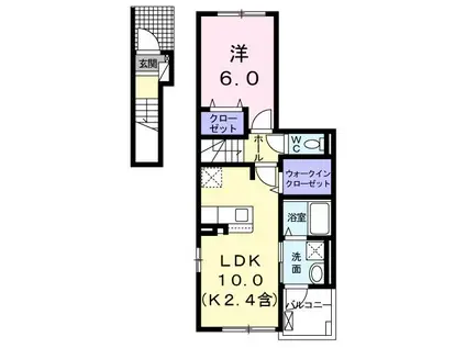 コントレイル(1LDK/2階)の間取り写真