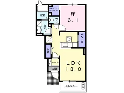 ザ.スター2012(1LDK/1階)の間取り写真