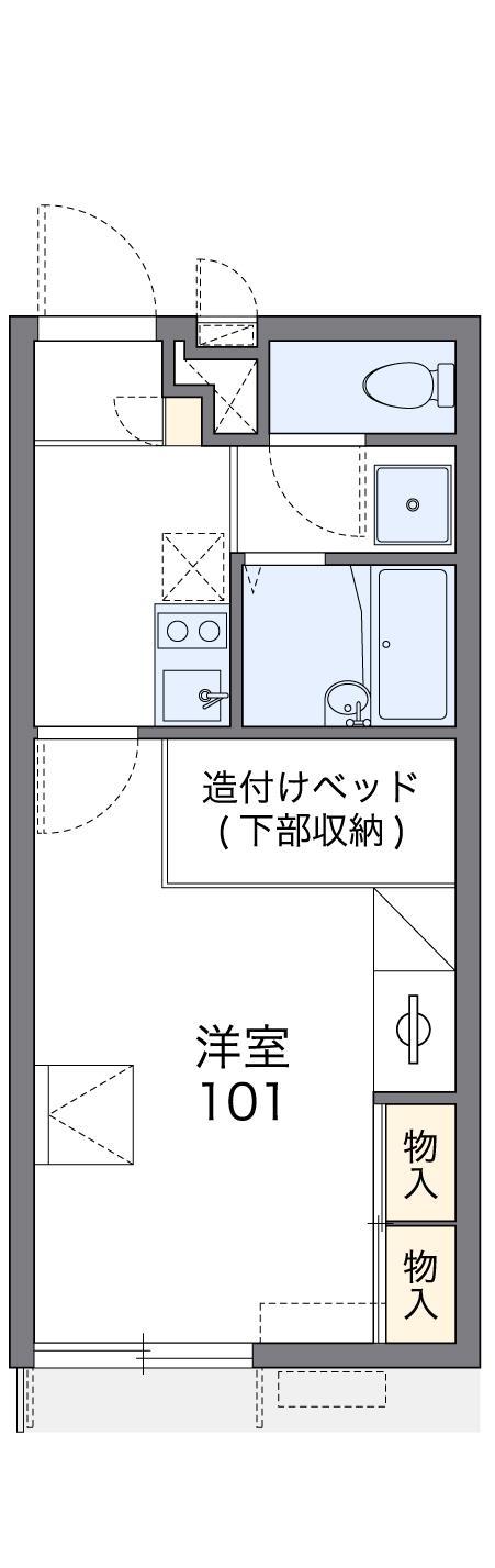 レオパレス魚住南(1K/1階)の間取り写真