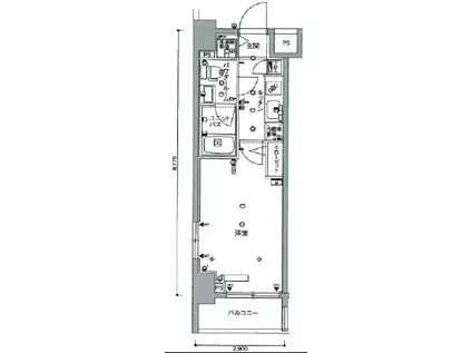 スカイコート明大前(1K/6階)の間取り写真