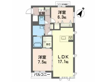 メゾンマスト川尻(2LDK/3階)の間取り写真