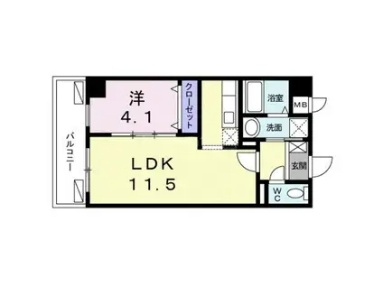 ブルーマーリン(1LDK/1階)の間取り写真